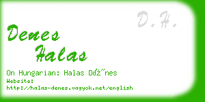 denes halas business card